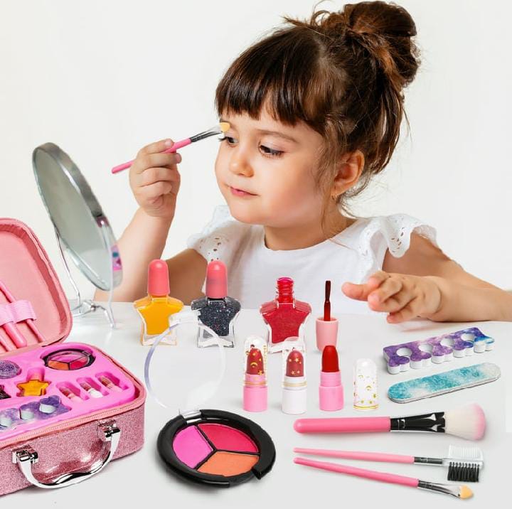 2-in-1 Makeup Kit Toy for Kids Girls, Unicorn Safety Cosmetics Box – Perfect Gift