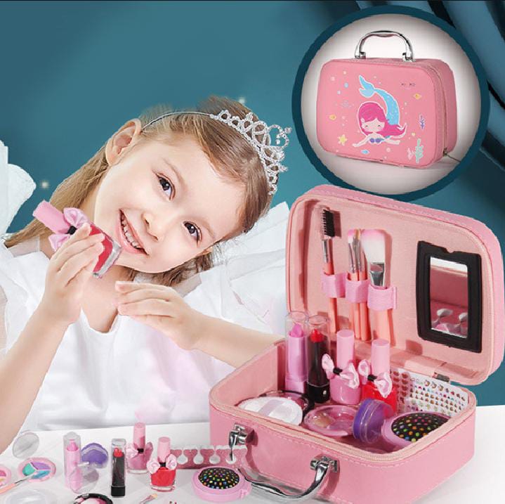 2-in-1 Makeup Kit Toy for Kids Girls, Unicorn Safety Cosmetics Box – Perfect Gift