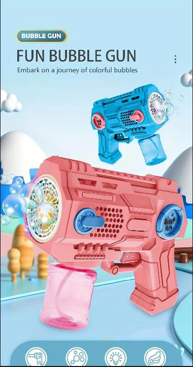 Children's Electric Bubble Gun with Light & Music – Automatic, Mess-Free, for Parties & Pool Fun