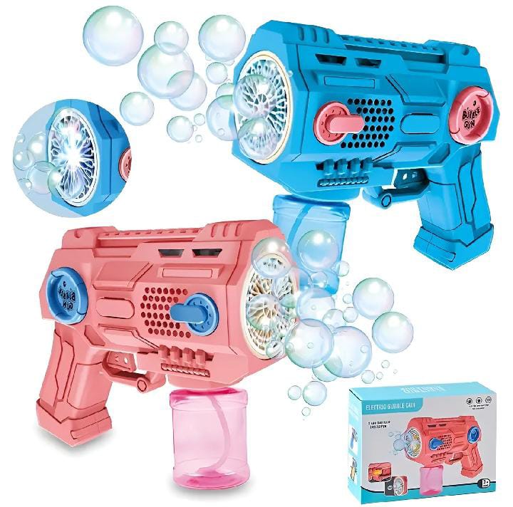 Children's Electric Bubble Gun with Light & Music – Automatic, Mess-Free, for Parties & Pool Fun