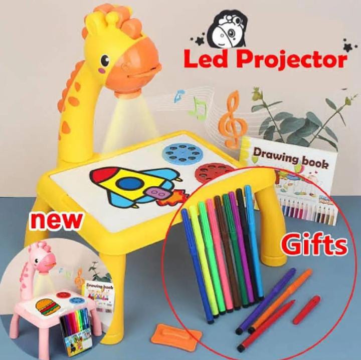 Small Hands Drawing Projector Table for Kids with Light & Music