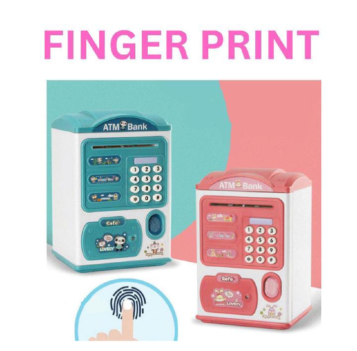 Children's ATM Fingerprint Money Box – Electronic Coin Bank with Password & Fingerprint Sensing