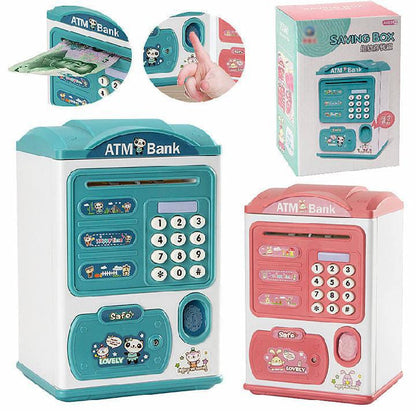 Children's ATM Fingerprint Money Box – Electronic Coin Bank with Password & Fingerprint Sensing