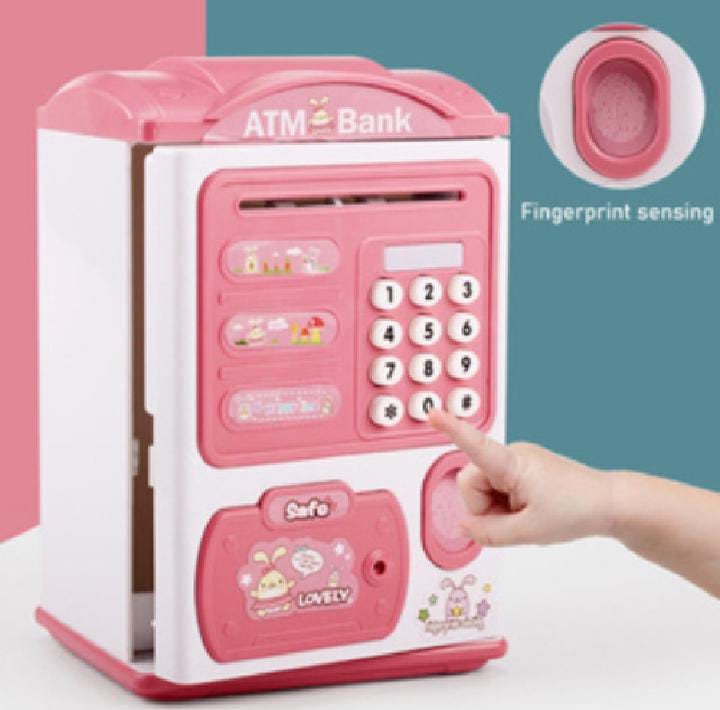 Children's ATM Fingerprint Money Box – Electronic Coin Bank with Password & Fingerprint Sensing