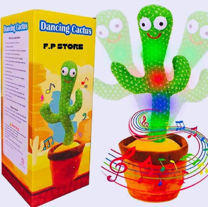 Rechargeable Dancing Cactus Toy for Kids – Talking, Shaking & Light-Up Fun