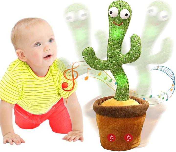 Rechargeable Dancing Cactus Toy for Kids – Talking, Shaking & Light-Up Fun